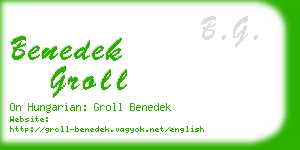 benedek groll business card